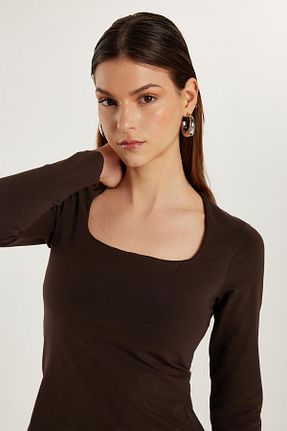 بلوز قهوه ای زنانه ساده Tudors - کد 931346150