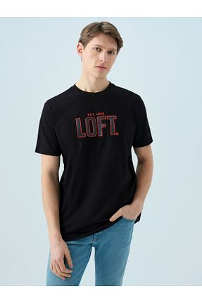 تیشرت مشکی مردانه رگولار Loft - کد 920013856