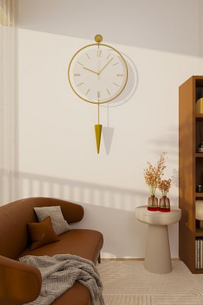 ساعت دیواری طلائی 37 * 84 MetaQuartz Aksesuar - کد 776842037