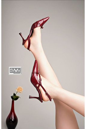 کفش استایلیتو زرشکی پاشنه نازک Demashoes - کد 900632082