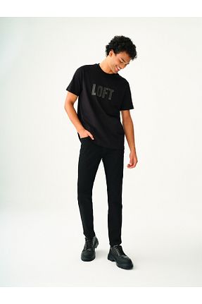 تیشرت مشکی مردانه رگولار Loft - کد 859030448