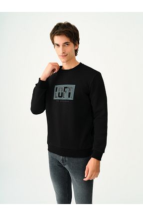 سوئیشرت مشکی مردانه چاپی Loft - کد 870858848