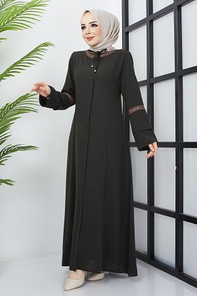 مانتو بلند حجاب خاکی زنانه hafsamina - کد 635375787