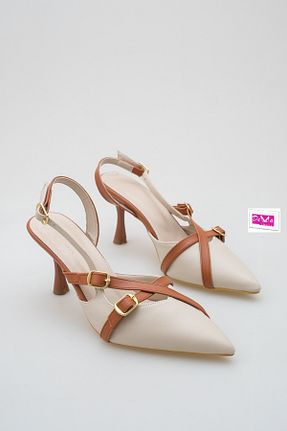 کفش استایلیتو بژ پاشنه نازک Demashoes - کد 929069029