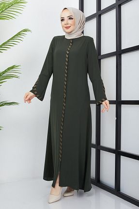 مانتو بلند حجاب خاکی زنانه hafsamina - کد 645680166