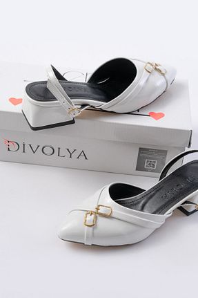 بابت سفید زنانه چرم لاکی DİVOLYA - کد 931386728