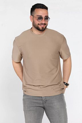 تیشرت بژ مردانه رگولار MİSHAR İTALİA - کد 931386211