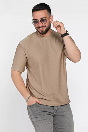 تیشرت بژ مردانه رگولار MİSHAR İTALİA - کد 931386211