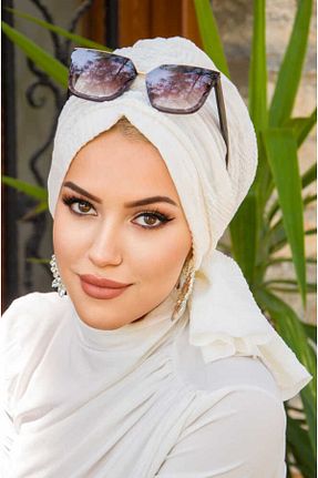 کلاه شنای حجاب سفید زنانه Aişe Tesettür - کد 681062325