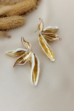 گوشواره جواهر طلائی برنجی cosita - کد 931412050