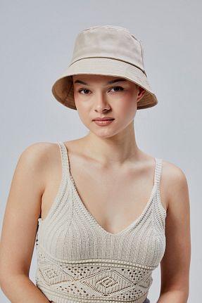 کلاه بژ زنانه پنبه ای derikem - کد 836263197