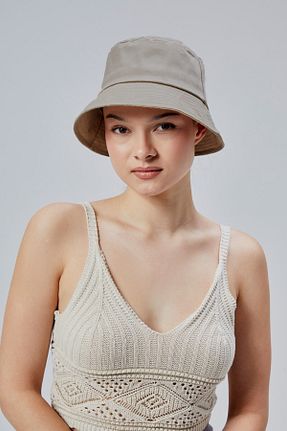 کلاه بژ زنانه پنبه ای derikem - کد 814460288