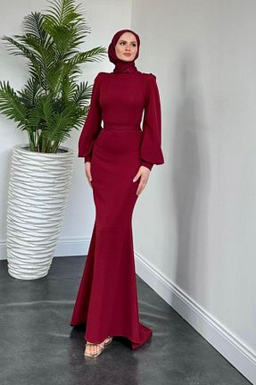 لباس حجاب زرشکی زنانه 3/4 Boy MERVEN AKYÜZ - کد 931425562