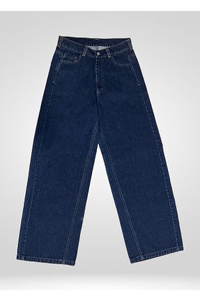 شلوار جین سایز بزرگ آبی زنانه پاچه گشاد Butik - کد 931445308
