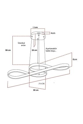 لوستر مشکی فلزی İstanbul Avize - کد 927579234