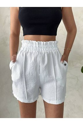 شلوارک و برمودا سفید زنانه فاق بلند Bleu Petite - کد 931441141