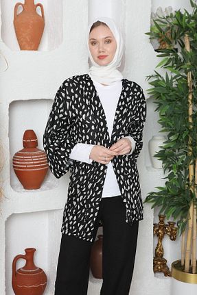 کافتان و کیمونو حجاب مشکی زنانه پنبه ای Kutay Collection - کد 828071613