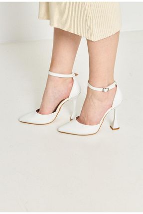 کفش پاشنه بلند کلاسیک سفید زنانه چرم مصنوعی MODA - کد 931445244