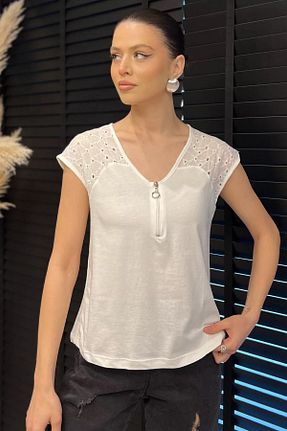 تیشرت بژ زنانه رگولار GÜLSELİ - کد 931451774