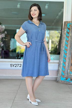لباس آبی زنانه بافتنی İnce Topuk - کد 931883263