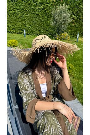 کلاه بژ زنانه حصیر Luminos Butik - کد 896888719