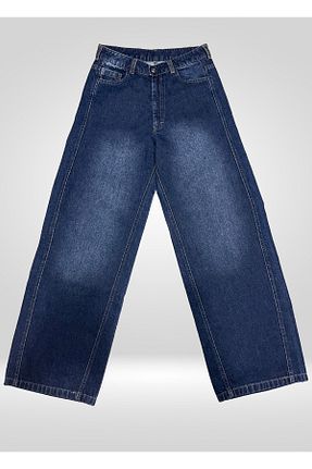 شلوار جین سایز بزرگ آبی زنانه پاچه گشاد Butik - کد 931453444
