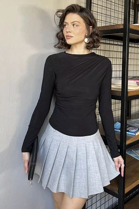 بلوز مشکی زنانه ساده GÜLSELİ - کد 931451839