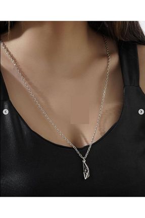 گردنبند جواهر طوسی زنانه روکش نقره Herşey Nota - کد 931476038