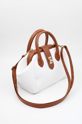کیف دوشی سفید زنانه چرم مصنوعی LASSO - کد 931357534