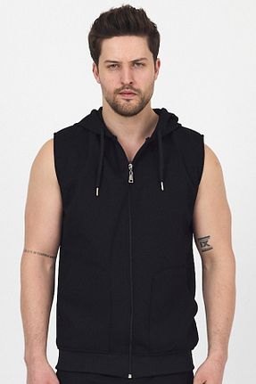 جلیقه مشکی مردانه اورسایز DAMGA JEANS - کد 931458815