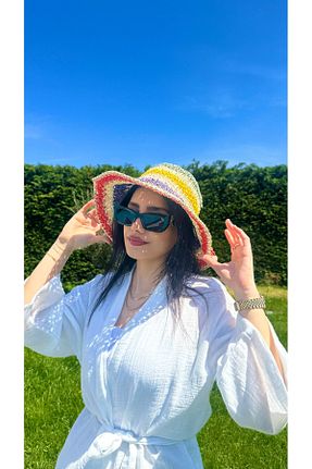 کلاه بژ زنانه حصیر Luminos Butik - کد 712956272
