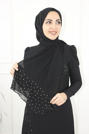روسری مشکی شیفون Modabanuda - کد 899302628