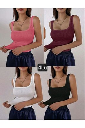 رکابی رنگی زنانه یقه مربعی LEMAR MODA - کد 841367528