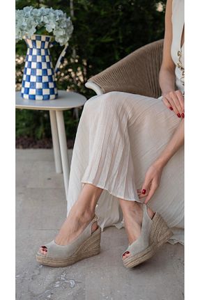 صندل بژ زنانه پاشنه تخت ECENİN BUTİĞİ - کد 931483543