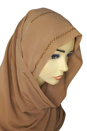 روسری قهوه ای شیفون TAŞLI KIZ - کد 932498351
