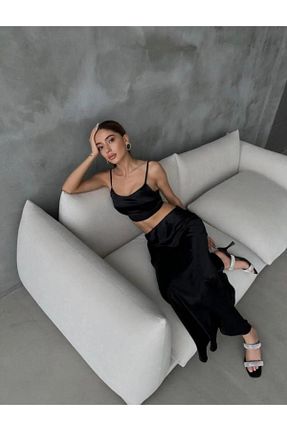 ست بالاتنه و پائین تنه مشکی زنانه بافتنی MODA - کد 931784777