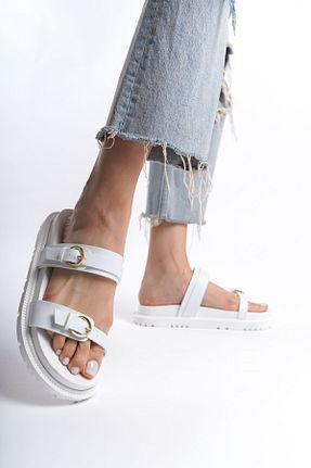 دمپائی سفید زنانه چرم مصنوعی bakacstore - کد 831291049