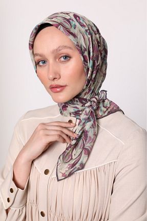 روسری بنفش پنبه ای Levidor - کد 931487538