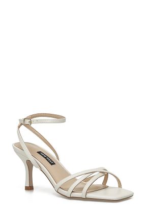 صندل سفید زنانه پاشنه تخت Nine West - کد 932169705