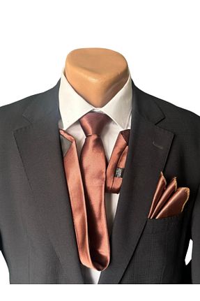 کراوات قهوه ای مردانه پلی استر HARES - کد 931498673