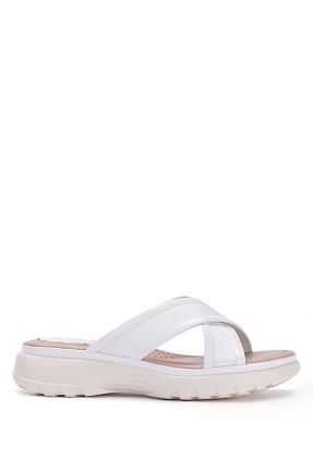 دمپائی سفید زنانه چرم مصنوعی Nine West - کد 932169770