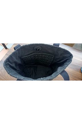 کیف دوشی مشکی زنانه حصیر BLUE ROSE BİJUTERİ - کد 931496116