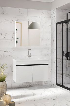 ست کمد حمام سفید Alfa Banyo - کد 931496035