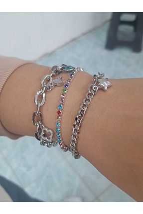 دستبند جواهر متالیک زنانه زیرکن ERASLAN - کد 931497502
