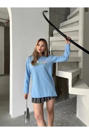 تونیک آبی زنانه مخلوط ویسکون SHİROSA - کد 931816950