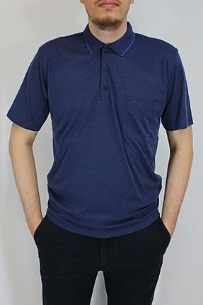 پولوشرت سرمه ای مردانه %100 پنبه TANİŞ GİYİM - کد 931524496