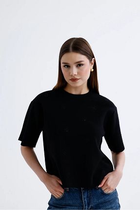 بلوز مشکی زنانه رگولار monepure - کد 931536888