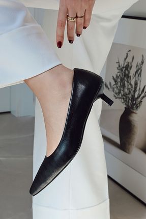کفش پاشنه بلند کلاسیک مشکی زنانه چرم مصنوعی POLKA STORE - کد 931570112
