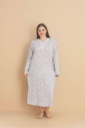 ست لباس راحتی سایز بزرگ بژ زنانه طرح دار Temporium - کد 931571587