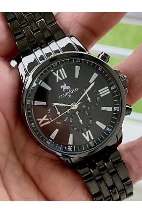 ساعت مچی مشکی مردانه 41-46 میلی متر Clup Polo - کد 857012603